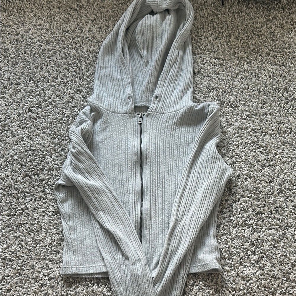 Gray Hooded Women's Sweater